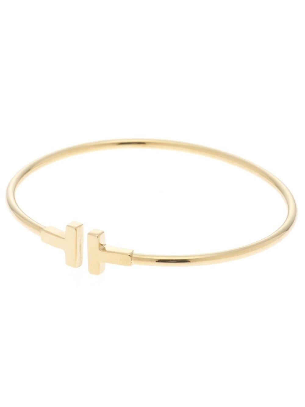 Tiffany & Co T Wire Bracelet 18k Yellow Gold Inner Circumference 17